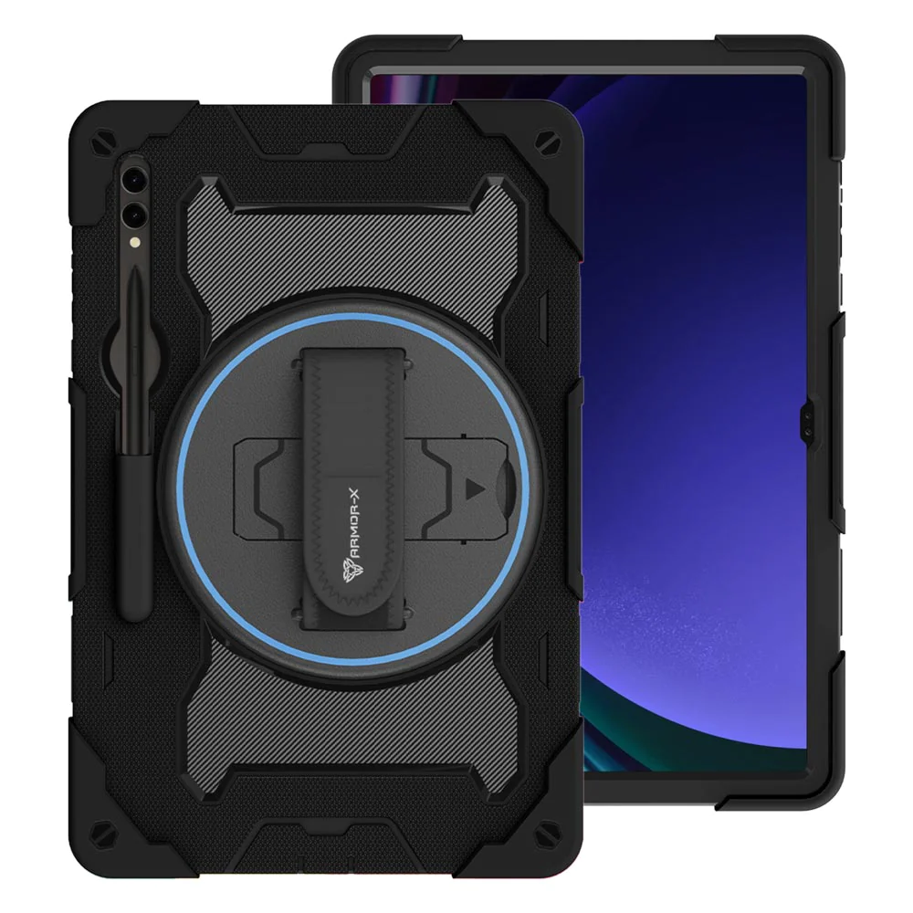 nbn-ss-x910-samsung-galaxy-tab-s9-ultra-sm-x910-x916-ultra-3-layers-shockproof-rugged-case-with-hand-strap-and-kick-stand