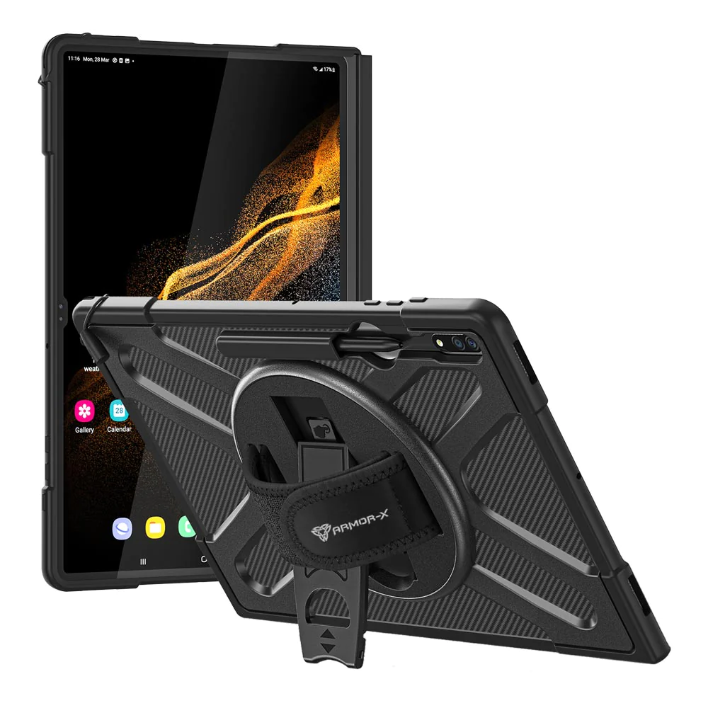 sln-ss-x900-samsung-galaxy-tab-s8-ultra-sm-x900-x906-ultra-2-layers-shockproof-rugged-case-with-hand-strap-and-kick-stand-compatible-with-keyboard
