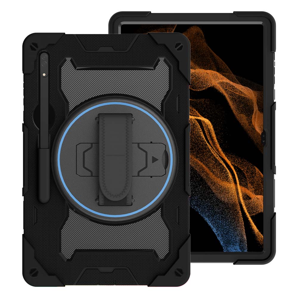 nbn-ss-x900-samsung-galaxy-tab-s8-ultra-sm-x900-x906-ultra-3-layers-shockproof-rugged-case-with-hand-strap-and-kick-stand
